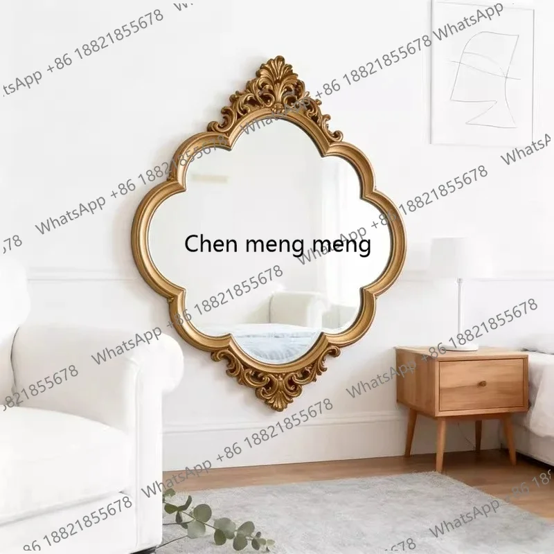 X  wall hanging, carved decorative full-length mirror, villa luxury floor fitting mirror