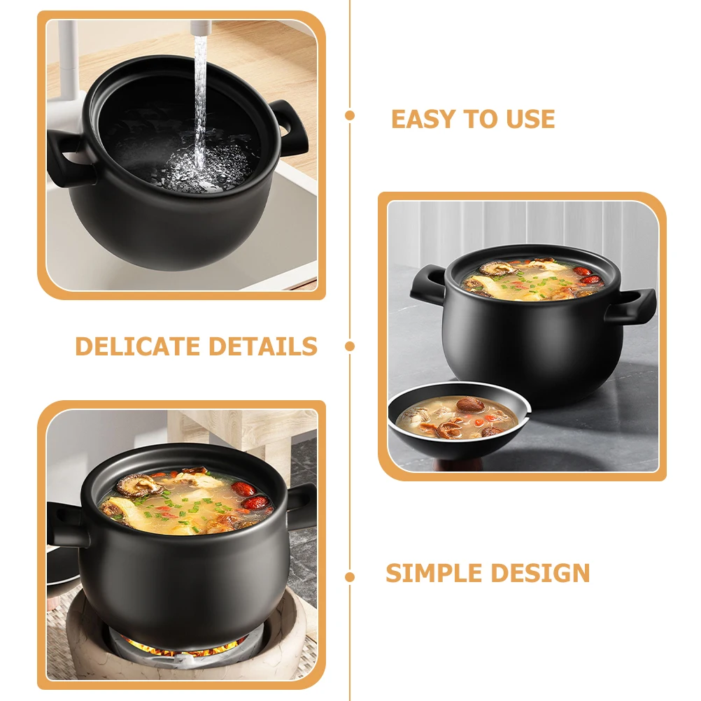 

Ceramic Casserole Nonstick Stew Pot Large Capacity Soup Rice Noodles Braised Meat Kitchen Essentials Home Restaurant Use