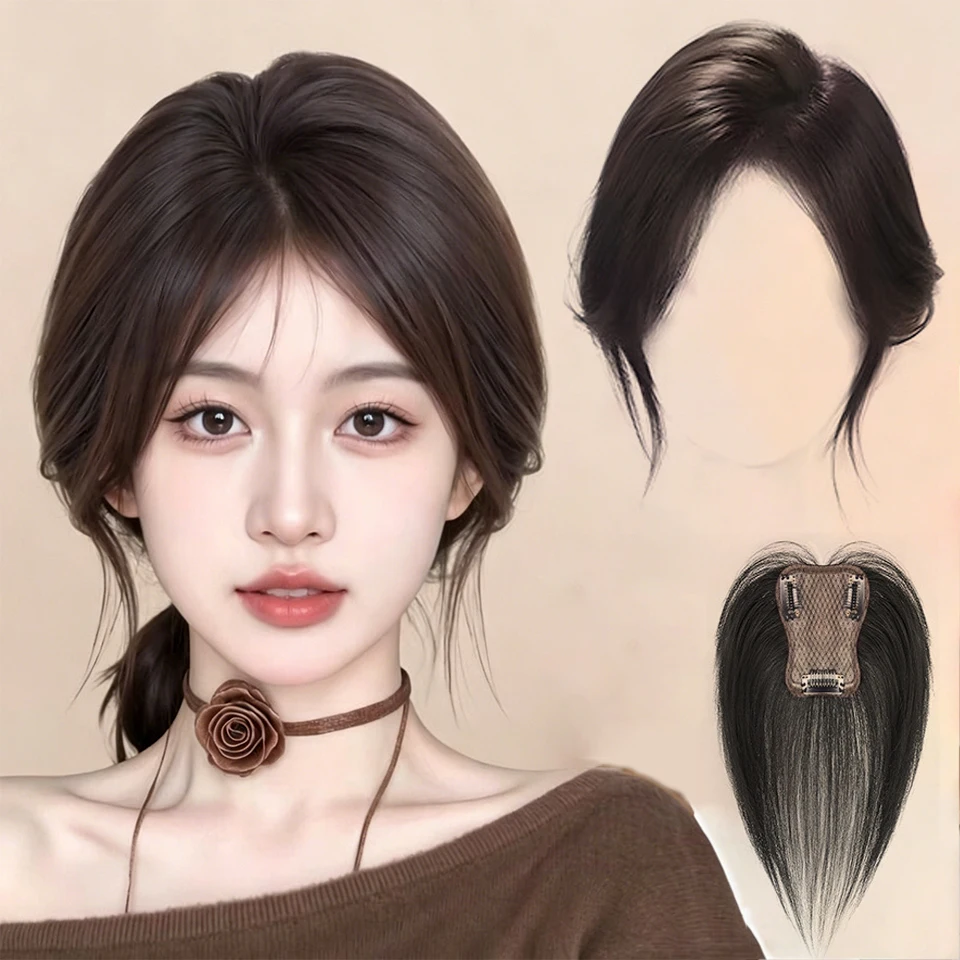 

Synthetic eight character bangs wig with increased production imitation human hair synthetic fiber replacement block