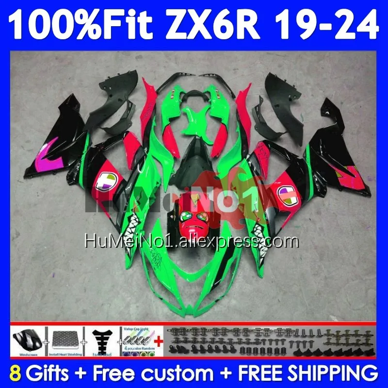 Body For KAWASAKI NINJA ZX 6R Shark fish 636 ZX6R 19 20 21 22 23 250No.117 ZX-6R ZX-636 ZX636 2019 2020 2021 2022 2023 Fairing