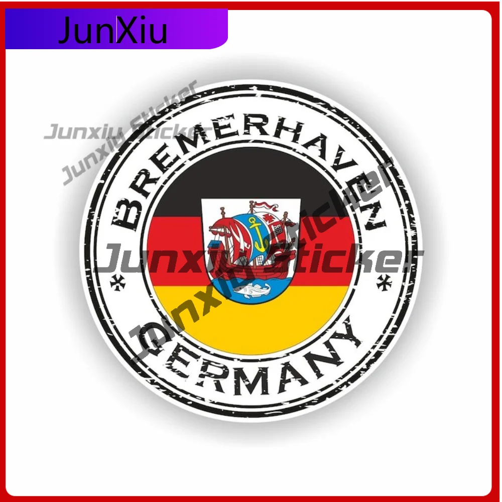 

Bremerhaven Germany Coat of Arms Seal Sticker Round High Quality Vinyl Decal For Window Wall Scratch Cover Decoration Auto