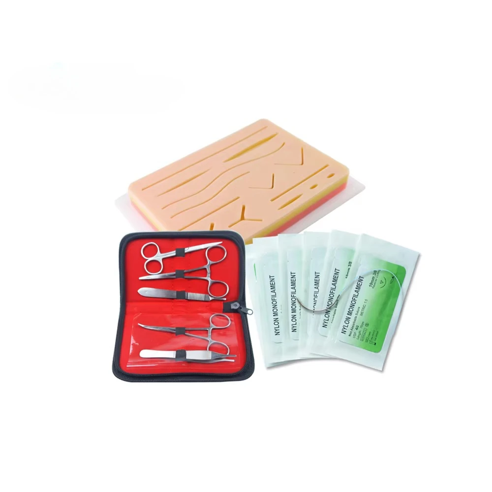 Medical Teaching Kit for Medical Students Use A Professional Complete Wound Skin Suture Training Kit with All The Necessary Tool