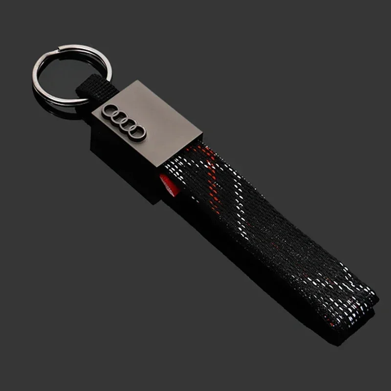 For Audi A4 b7 b9 b8 b6 b5 S6 A7 A6L S4 Q2L S3 RS6 TTS TT Braided Rope Car Key Chain Keyring Auto Emblem Metal Keychain Pendant