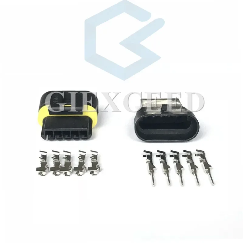2 Sets 5 Pin 12162825 Female Male Automotive Electrical Connector Ignition Coil Plug AC Assembly Socket For Car