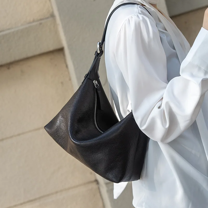 

Высококачественная кожа растительного дубления из воловьей кожи под мышками, повседневная кожаная сумка через плечо в стиле ретро, портативная сумка для пельменей