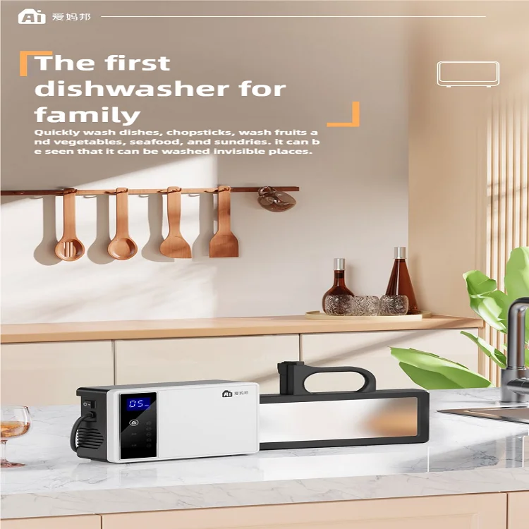 New Ultrasonic Cleaning Kitchen Electric Table Top Modern Table Portable Dishwasher Machine