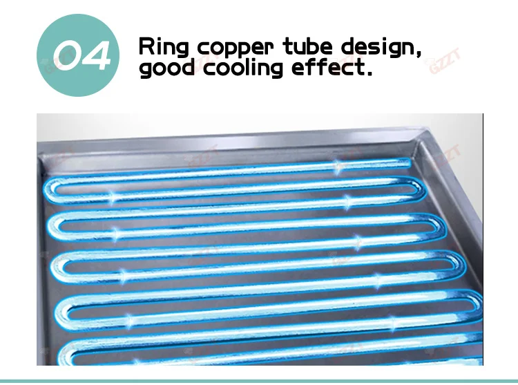 GZZT SSIMF10 Tabletop Electric Fried Yogurt Maker Stir-Fried Ice Cream Rolls Machine Home Yogurt Fruit Smoothie Machine 110-220V