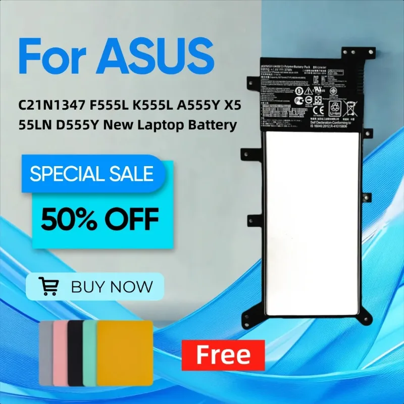 

For Asus C21N1347 F555L K555L A555Y X555LN D555Y New Laptop Battery Give Away A Mouse Pad