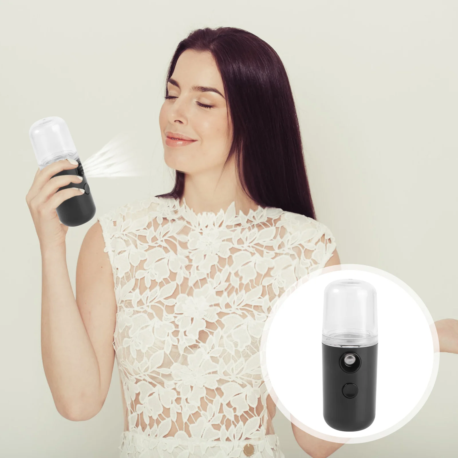 1 pçs carregamento usb facial senhor preto nano spray umidificador hidratante umidificador de pele portátil ferramenta cuidados beleza para casa