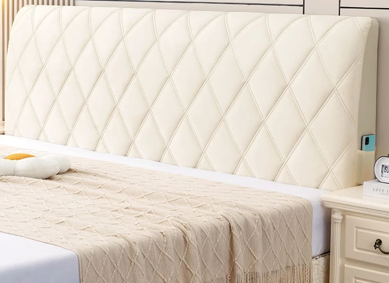 

Wooden bed bedside cover wooden hard board backrest soft bag anti collision removable and washable universal