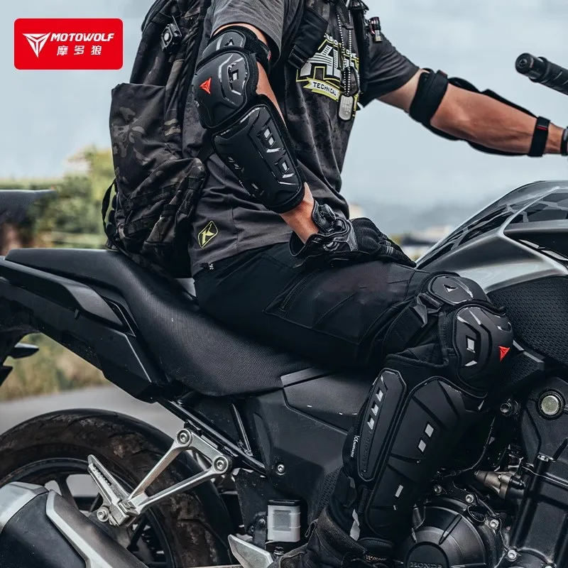 

Наколенники Motowolf для езды на мотоцикле, доспехи для мужчин и женщин, ударопрочная защита для ног для мотоциклистов на велосипеде