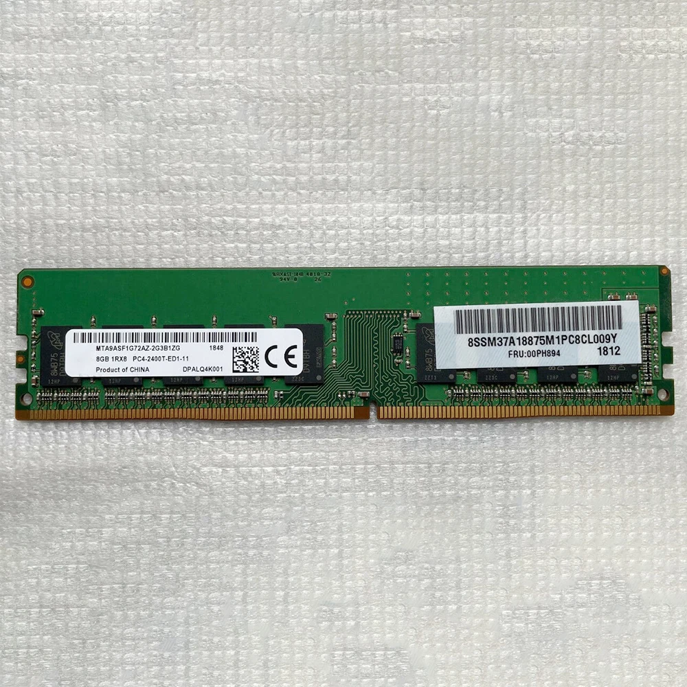 1PCS RAM 8G ECC UDIMM For MT Memory MTA9ASF1G72AZ-2G3B1 8GB 1RX8 DDR4 PC4-2400