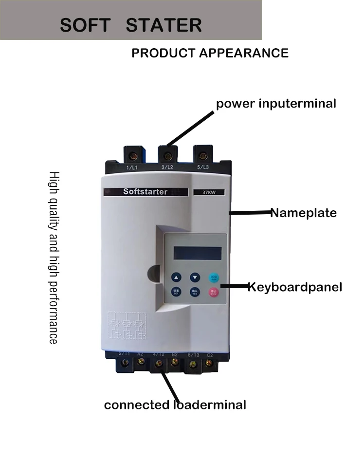 TLF SANYU  3 Phase 380V+/-10% No Built-in Bypass Digital Display 75kw Soft Starter with 18 Month Warranty