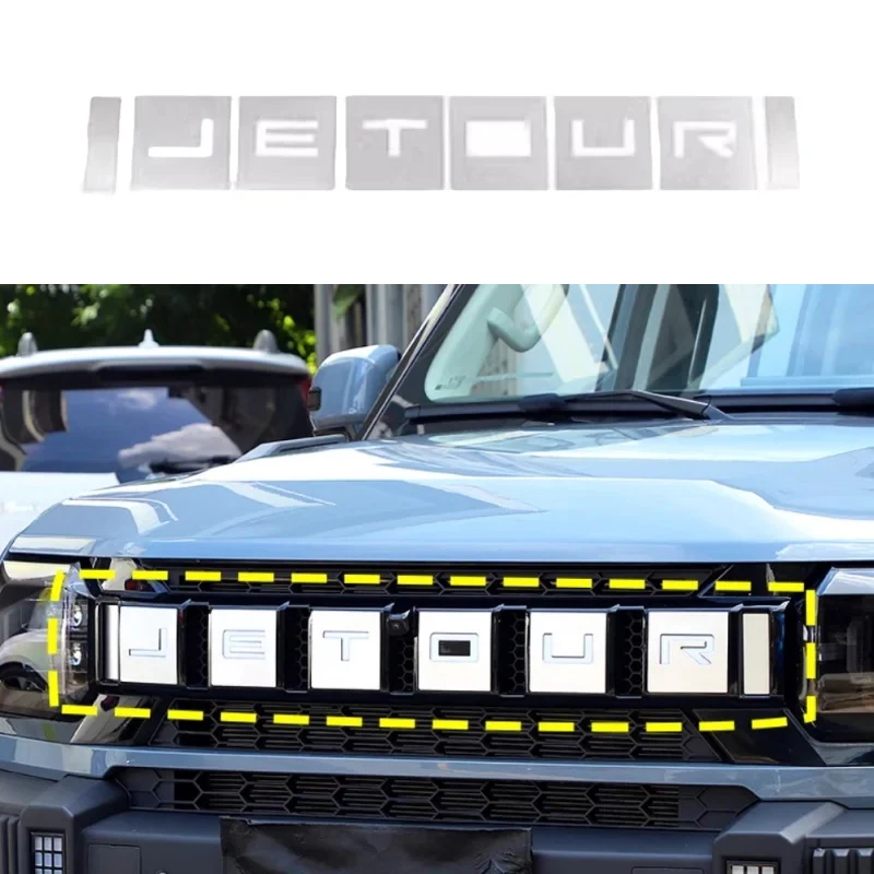

Car Front Grille Letter Edge Decorative Stickers Fit for Jetour Traveller 2023 2024 2025 Modified Car Exterior Trims Accessories
