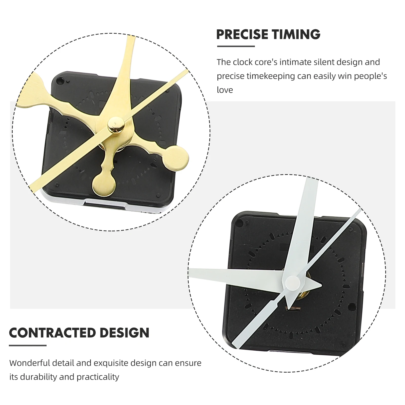 

5Sets Clock Movement Premium DIY Repair Parts Replacement for Wall Home Office Clocks Long Shaft Mechanism Kit