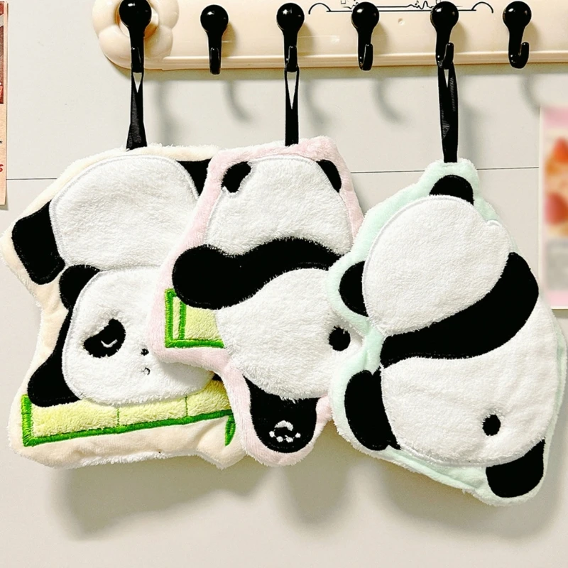 Cartoon Panda Pattern Hand Towels Soft Quickly Dry Dishcloths For Fast Drying And Decorative Touch In Bathroom Decors