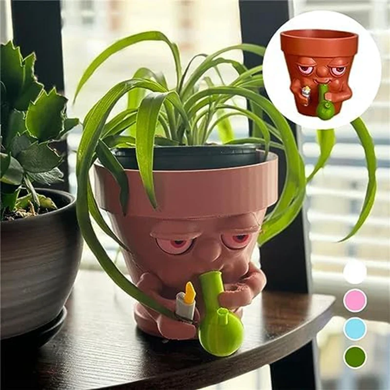 สูบบุหรี่หม้อ Growers,ประดิษฐ์เรซิ่น MINI Plant Pots,กระถางต้นไม้ในร่ม,ที่ไม่ซ้ํากันกระถางต้นไม้พืชในร่ม,โต๊ะทํางาน,ครอบครัวทนทาน D