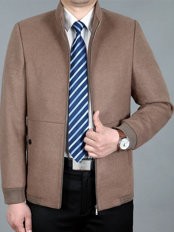 

Thiened ort мужское шерстяное пальто повседневный осенне-зимний деловой повседневный костюм для мужчин среднего возраста цвет на молнии