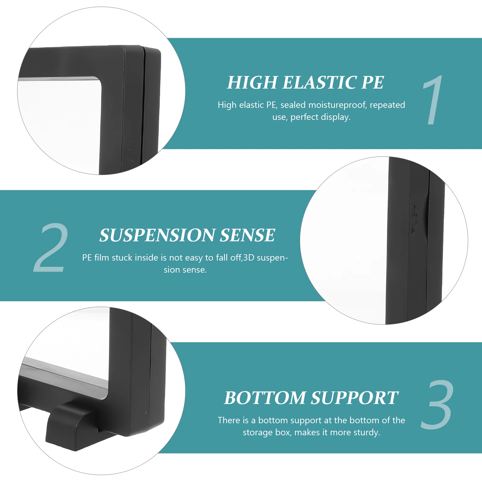 

Transparent Jewelry Case 5 Sets Floating Rack Floating Coin Display Case Desktop Ring Box ABS PE Material Sturdy Storage