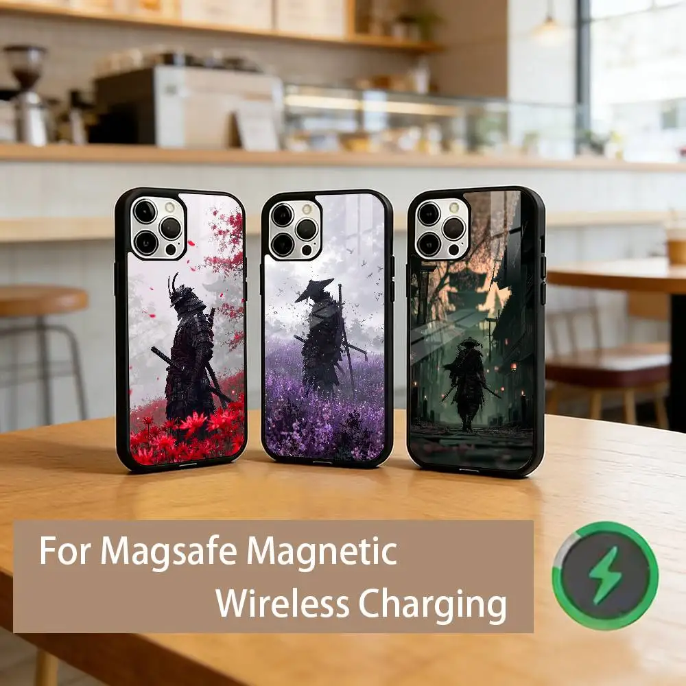 

Japanese B-Bushido S-Samurai Phone Case For iPhone17,16,15,14,13,12,11 Plus,Pro Magnetic with Magsafe Wireless Charging