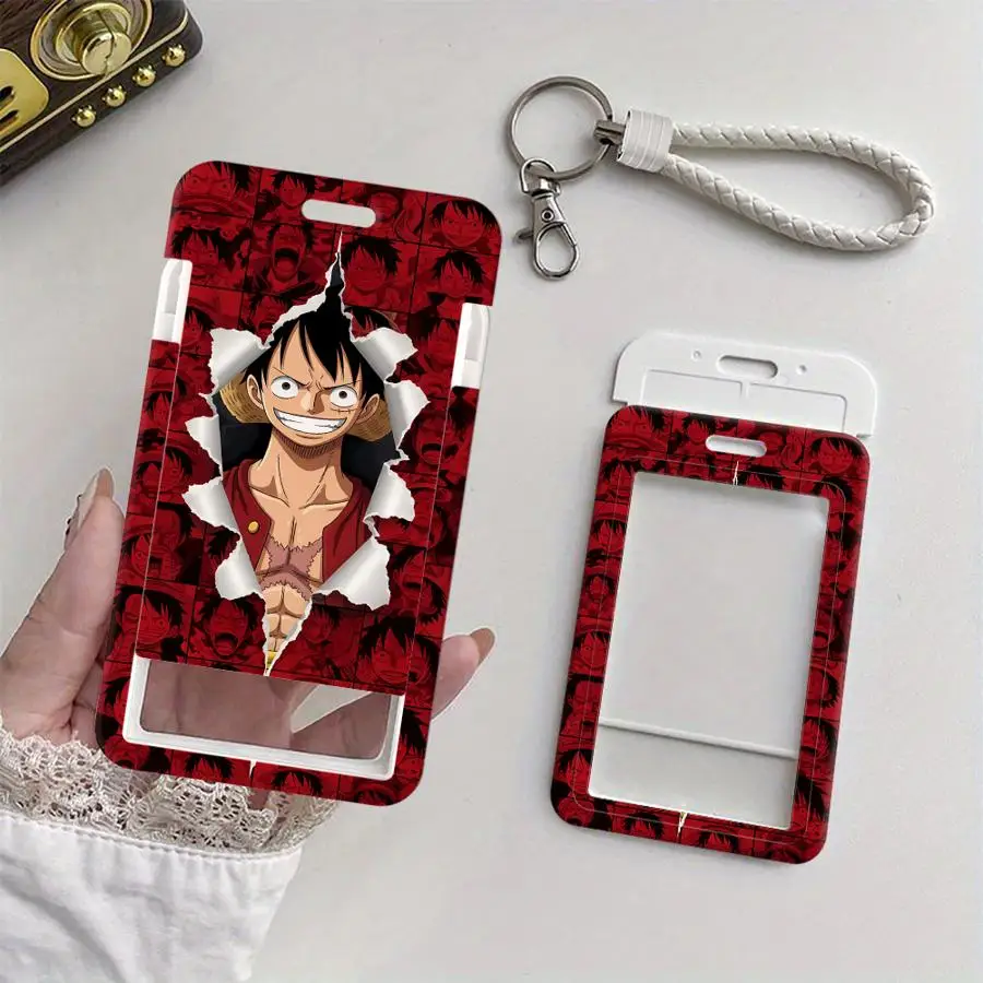 OneS P-ieceS Luffys Cover Case 1Pc Card Holder Retractable Credit Card Holders Holders Child Bus with lanyard Bank ID Badge