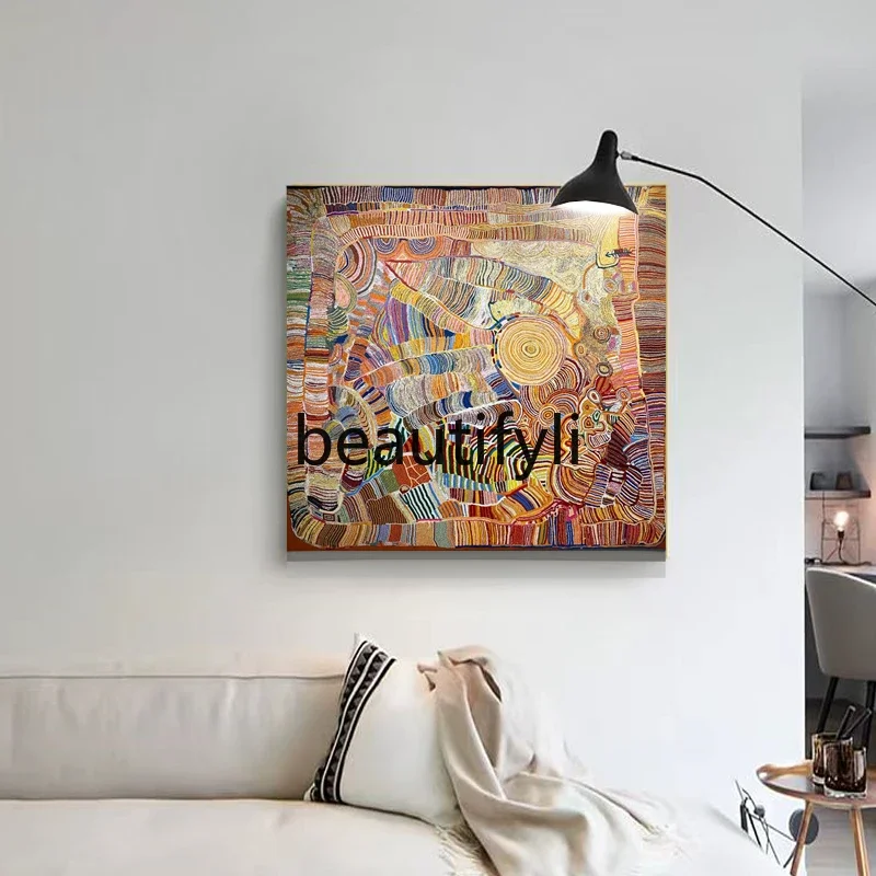 

D96 Restaurant hand-painted oil painting, texture painting, entrance abstract living room square decorative hanging painting