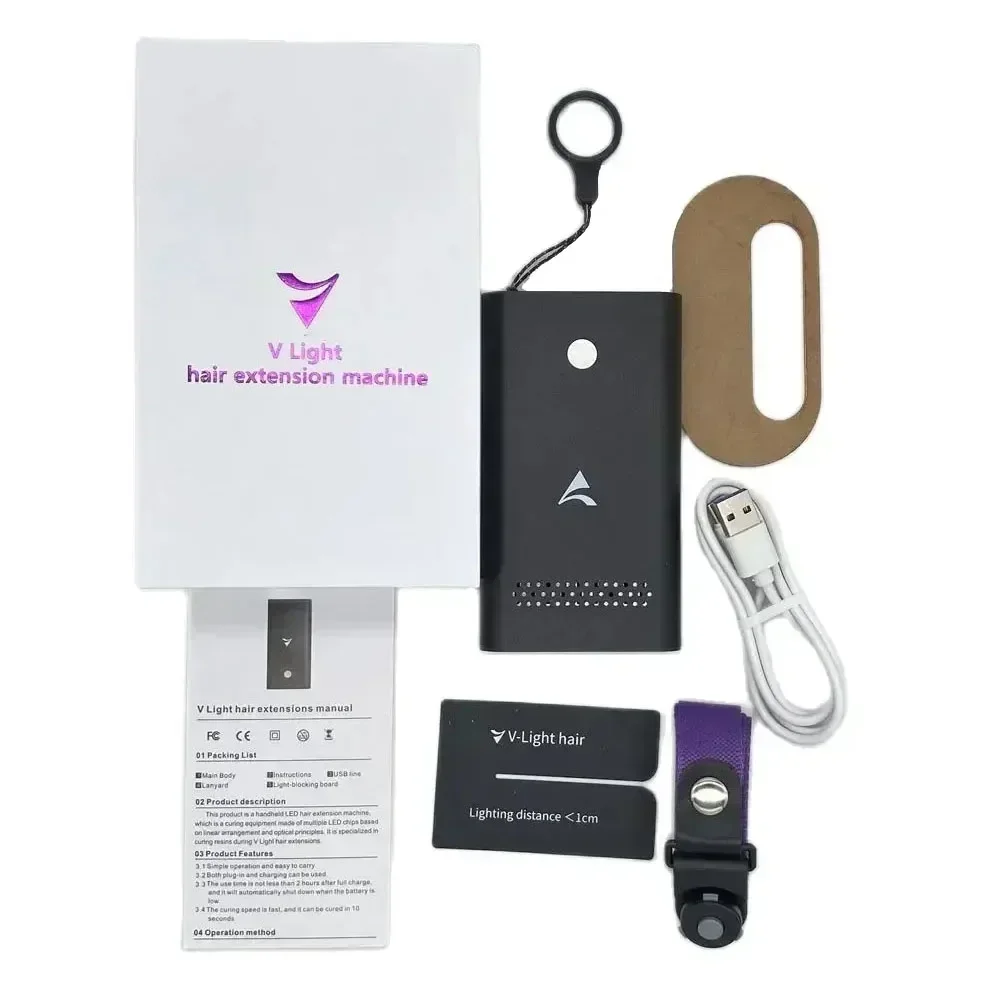 V-Light Technology Hair Extension Machine white Hair Extension Tools Kit Set with V light Hair extension glue