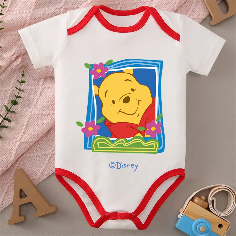 

MINISO 100% Cotton Winnie The Pooh Print Baby Cloths Jumpsuit Onesie Bodysuit for 0 To 12 Months Newborn Best Gift for Baby