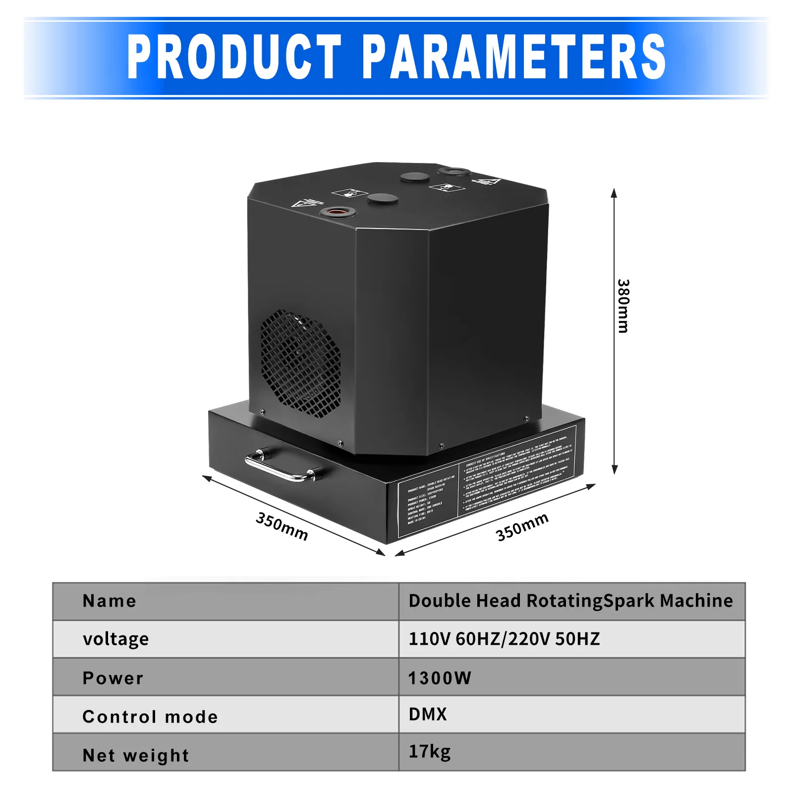 Cold Spark Machine Electronic Starlight Machine Rotating Dual Head Jet 1300W Wedding Audience DJ Concert Performance effect