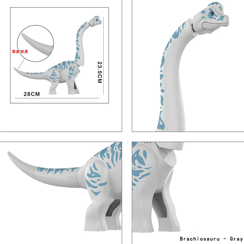 MOC DIY  Jurassic cute Big Size Brachiosaurus Dinosaur Discovery building block cognitive Educational Toys for Children gifts