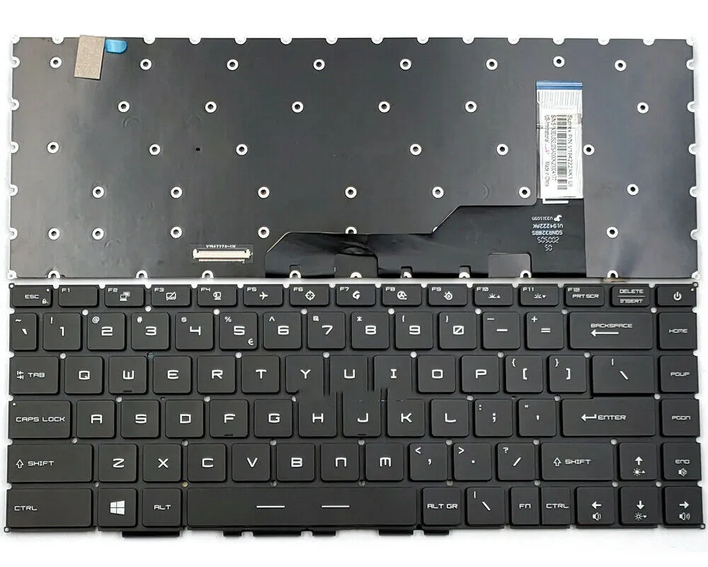 New Laptop For MSI GE66 Raider 15m a11uek 11 Uekv a11ue a11sdk a11sek ms-15621 US Keyboard  Black With WNITE  Backlit