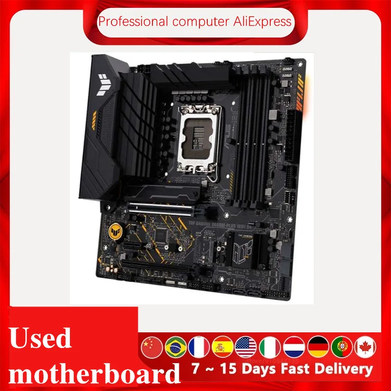 For Asus TUF GAMING B660M-PLUS WIFI D4 Original Desktop For Intel B660 DDR4 Motherboard LGA 1700 Support 12400F 12400 i3 12100F