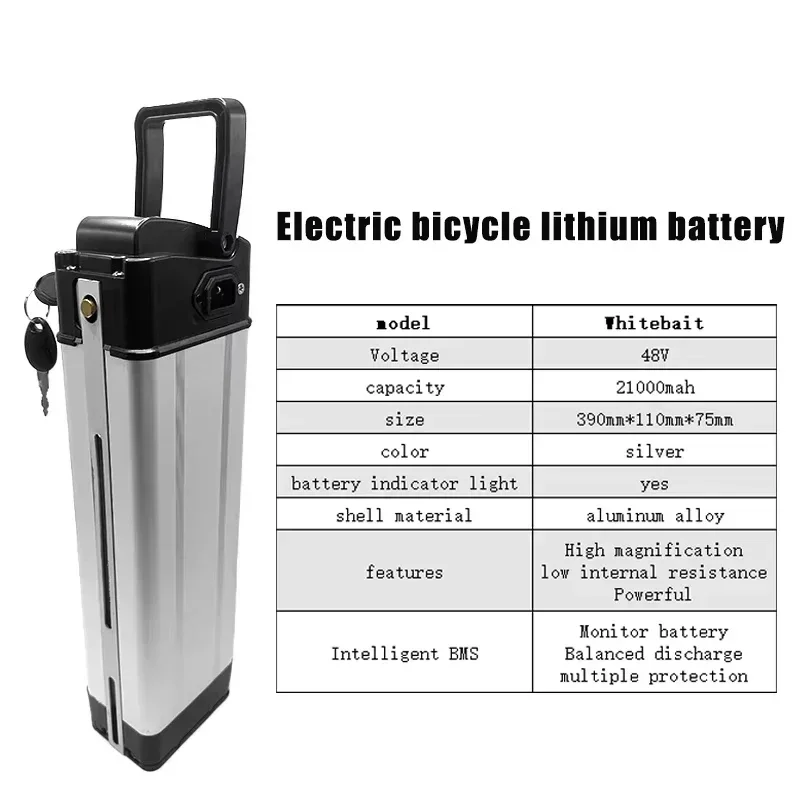 48V30AH large aluminum shell lithium battery built-in aluminum tube folding electric bicycle lithium battery special for driving