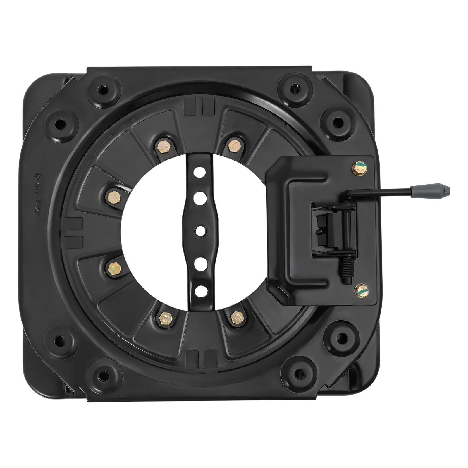 Universal Seat Swivel Base with Handle, 360° Rotatable Heavy Duty Steel Plate Caravan Swivel Seat Base Load 130kg for Vans Buses