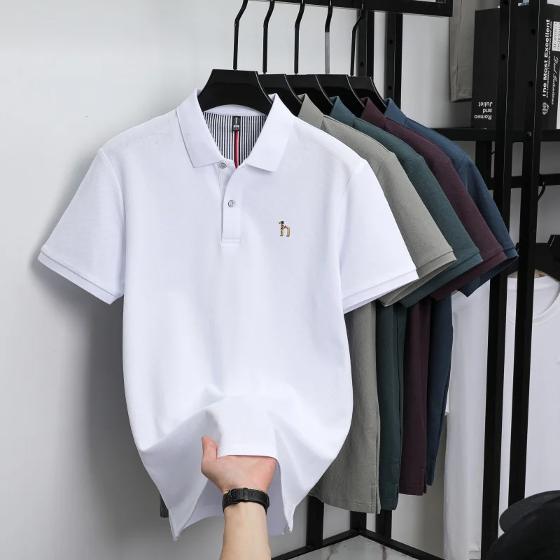 

100% pure cotton high-quality men's short sleeve summer fashion brand exquisite embroidery POLO shirt new casual lapel T-shirt