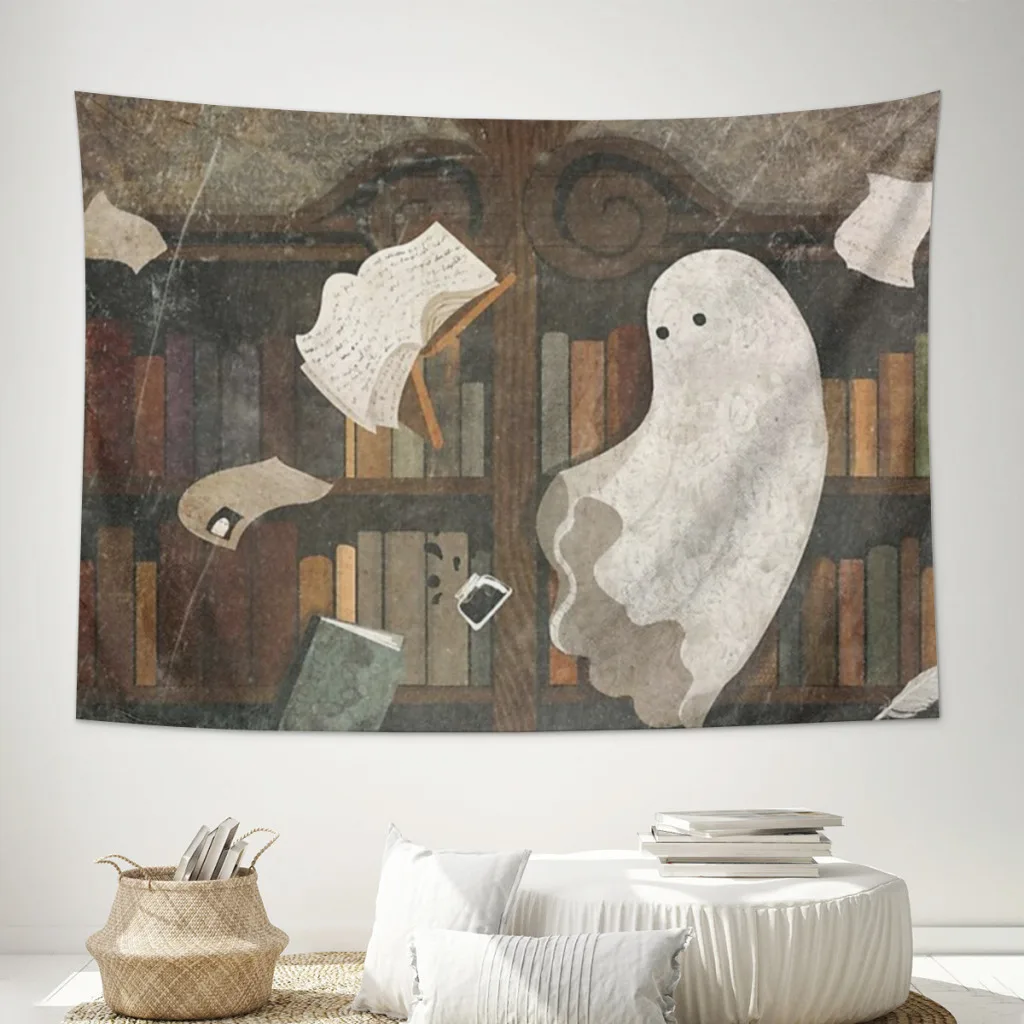 There's a Poltergeist in the Library Again Wall Hanging Tapestry Home Wall Decoration