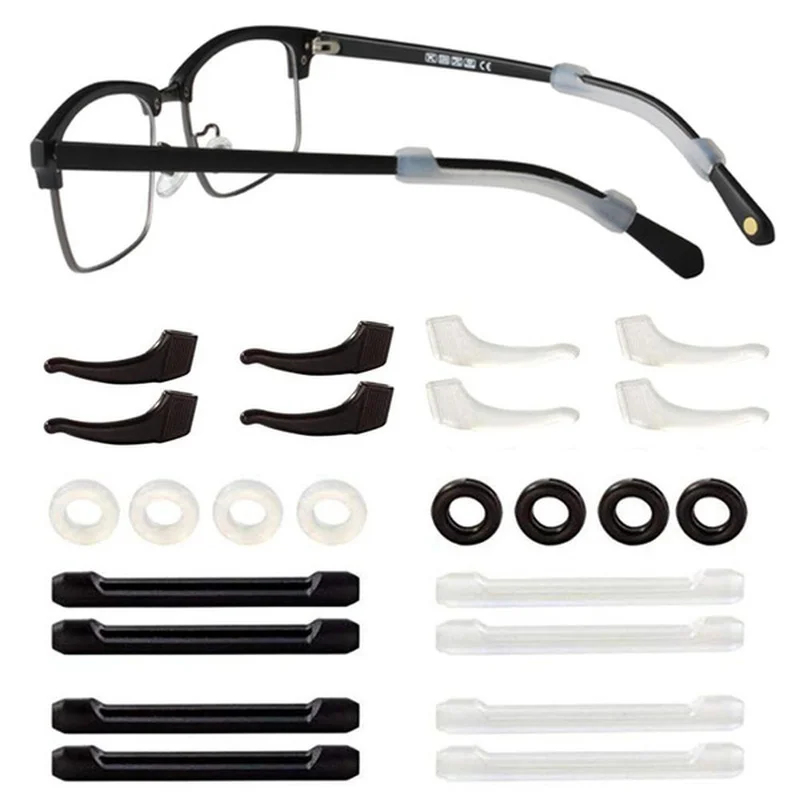 10pairs Anti Slip Ear Hook Eyeglass Eyewear Accessories Eye Glasses Silicone Grip Holder Spectacle Eyeglasses Grip Nose Pads