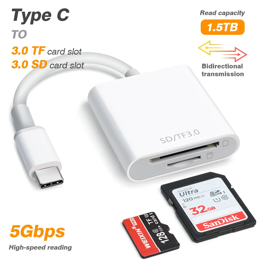 USB 3.0 نوع C قارئ بطاقات SD آيفون 15-17 سلسلة 5G نقل سريع قارئ بطاقات الذاكرة MicroSD لأجهزة أندرويد USB C #4