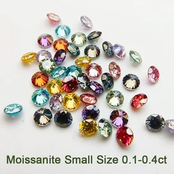 Moissanite Forma rotonda di piccole dimensioni 8 cuori e 8 frecce Taglio di perline Moissanite colorate per la creazione di anelli pendenti di gioielli