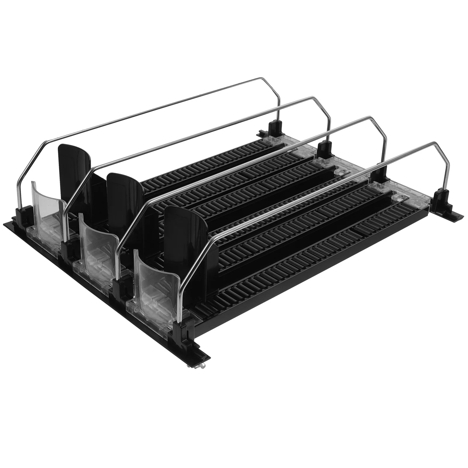 

3 Pcs Beverages Drink Pusher Fridge Bottle Organizer and Can Drinks for Refrigerator Black Soda