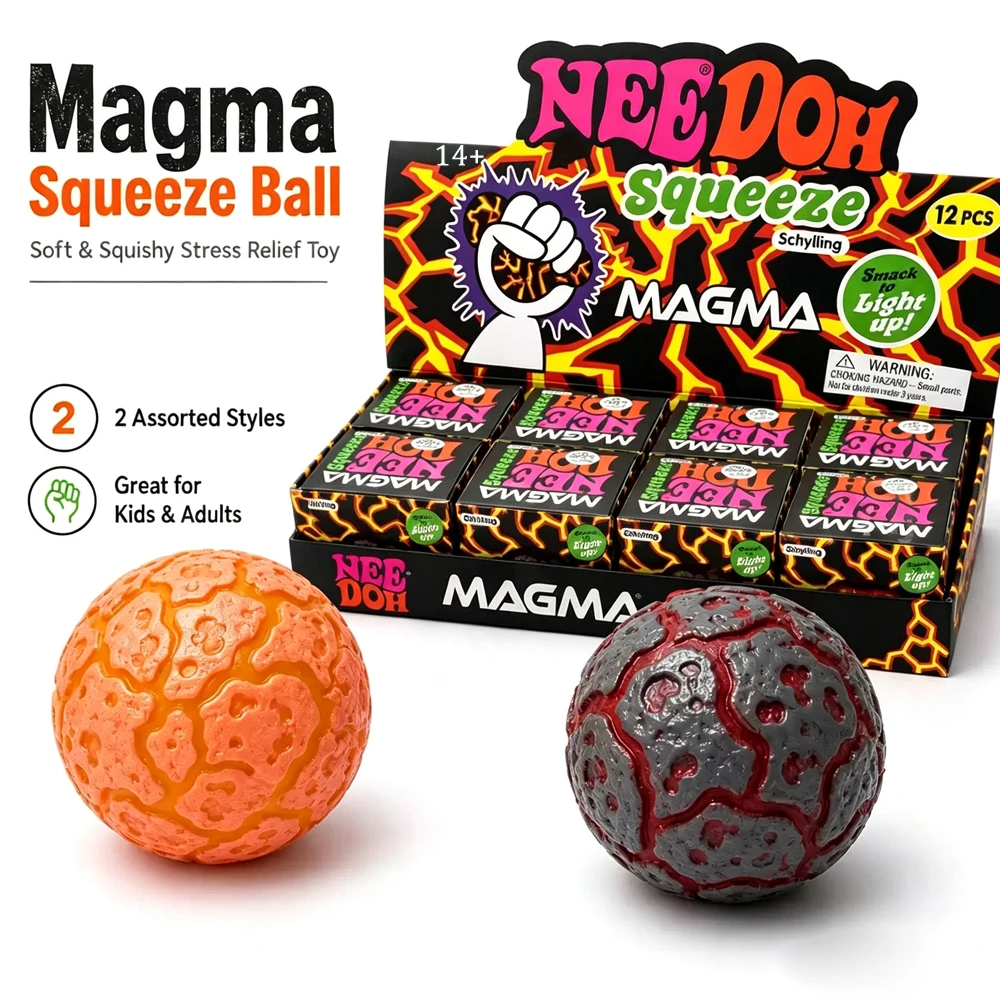 2026 New Product NeeDoh Adult Glitter Magma Ball In Stock Crunch Crunch Stress Relief Squeeze Toy Nice Toys for Adults ﻿