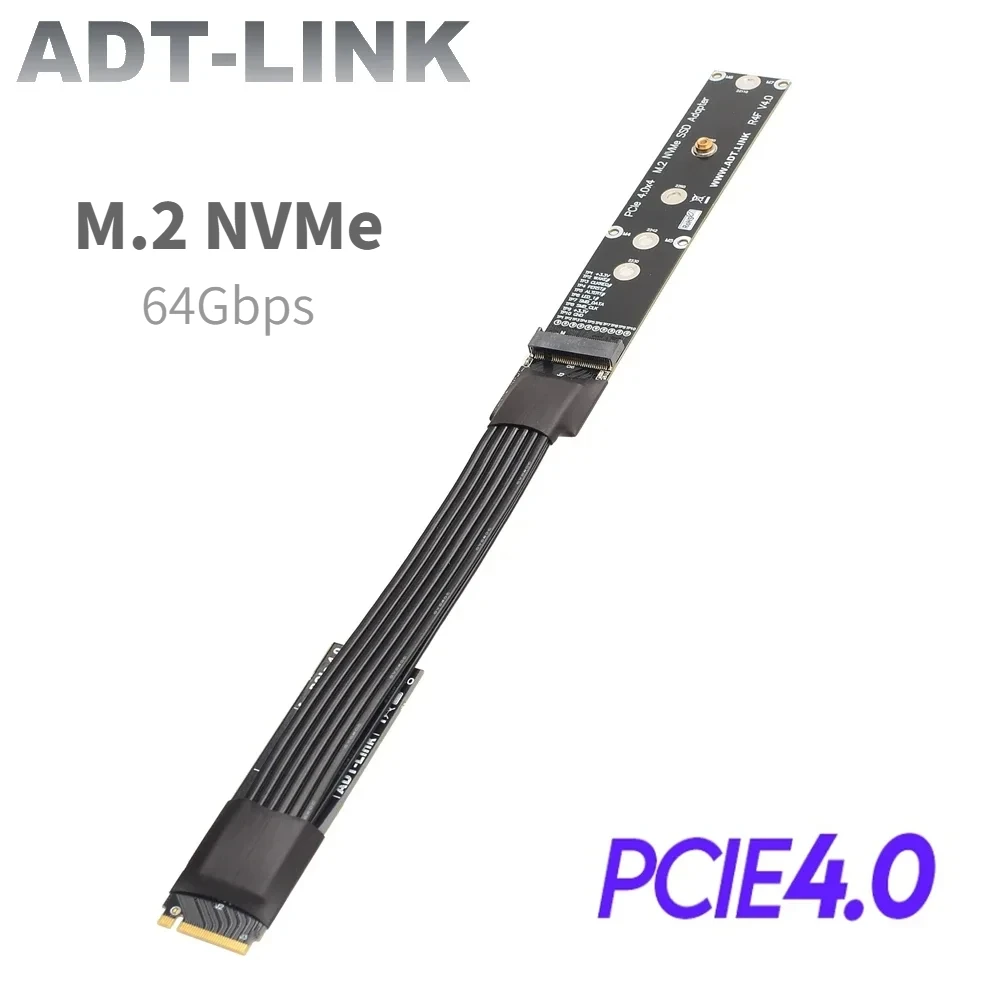 M.2 NVMe SSD Flat Ribbon Cable Solid Drive Riser Card R44SF 4.0 M2 a PCI-Express 4.0 X4 PCIE 64G/Bps M Key Extender per scheda madre