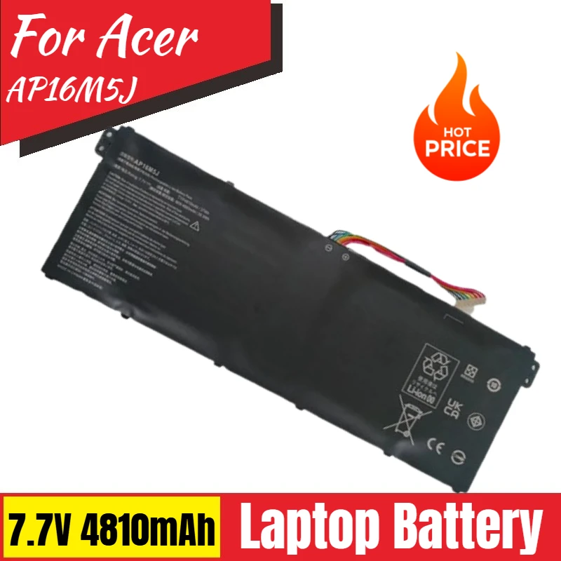 

AP16M5J Аккумулятор для ноутбука 7,7 В 4810 мАч для Acer Aspire 1 3 A315-21/51 ES1 A114 A315 Сменный аккумулятор Совершенно новый, высокое качество