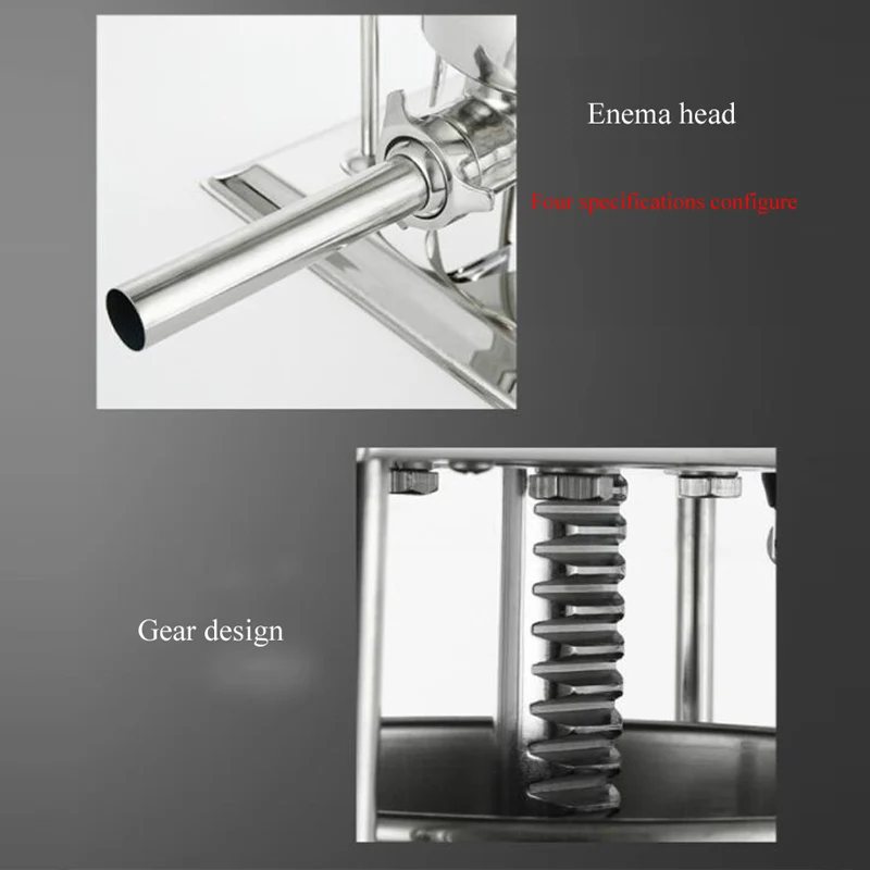 Manual Sausage Stuffer Filler Maker Meat Filling Machine 3 Stuffing Tubes Vertical Kitchen Appliance Home Commercial view 5