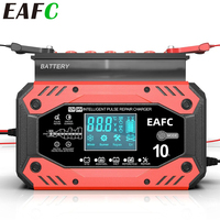 EAFC 12V-24V Fully Automatic Car Battery Charger 5A 10A Smart 7 Stage Charging Smart Charger with Pulse Repair Wet Dry Lead Acid