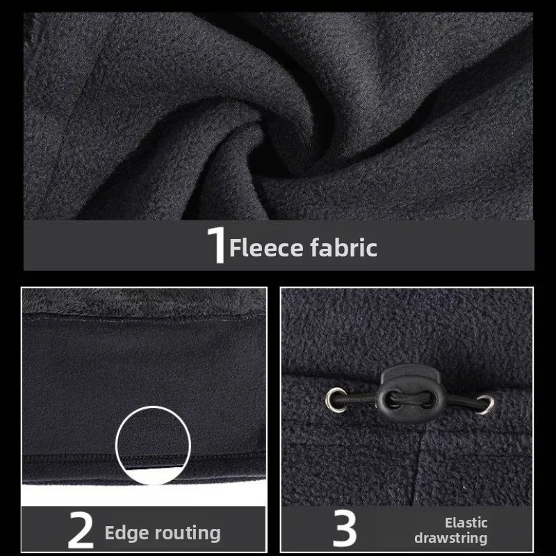 Windproof Bicycle Mask Autumn Winter Scarf Integrated Velvet Cold-Proof Warm Electric Car Pullover Hat One Size Fits Most