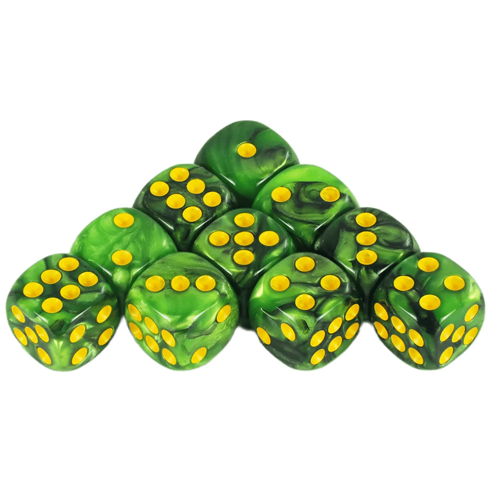 T&G 10pcs/set of 12mm D6 Gambling Dice with Gold Standard Dot for  Tabletop Game