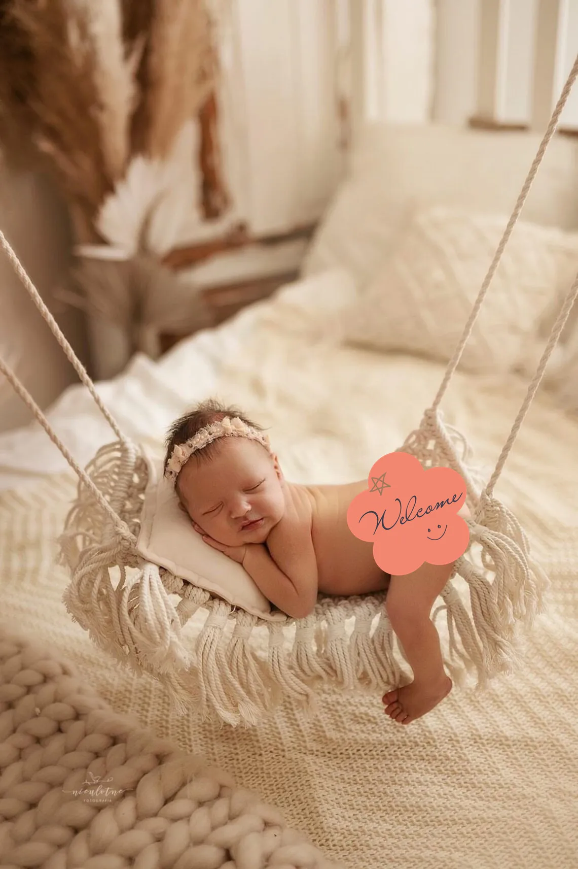 Newborn Photography Prop Baby Handmade Knitted  Hammock  Posing Aids Photo Shooting Fotografía Accesorios