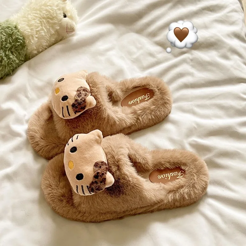 Kawaii مرحبا كيتي غامض النعال الخريف الشتاء المنزل في الهواء الطلق الأكثر مبيعا الفتيات أفخم الدفء تصميم الأزياء الراقية هدية رائعتين