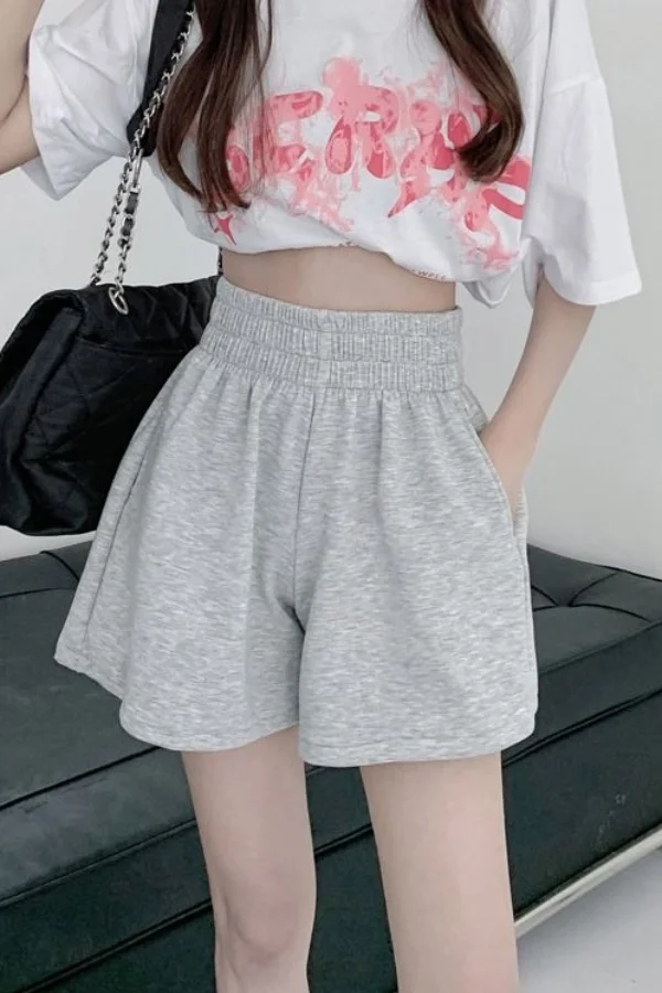 

Шорты женские, минималистичные, мягкие, с высокой талией, повседневные, свободные, из хлопка и льна с карманами, с отложным подолом, летние, простые для социальных прогулок